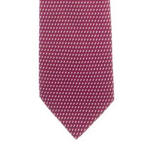 Hermés 100% Silk Neck Tie Burgundy and White Patterned Print - 645728 PA